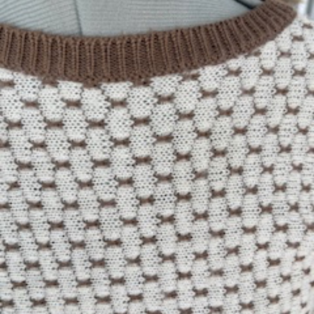 Vintage - Cream and Brown Sweater Dress - Picture 6 of 6